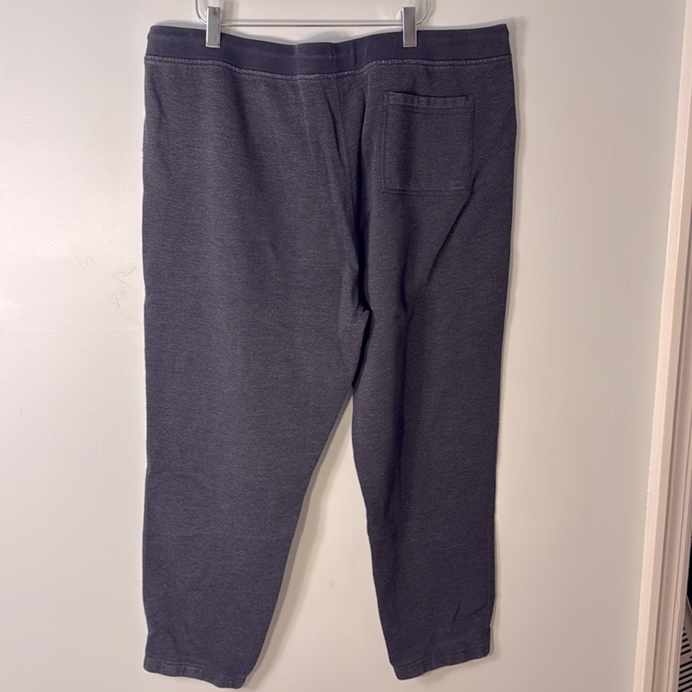 J Crew men’s navy blue heather sweatpants with white drawstring - Picture 3 of 5